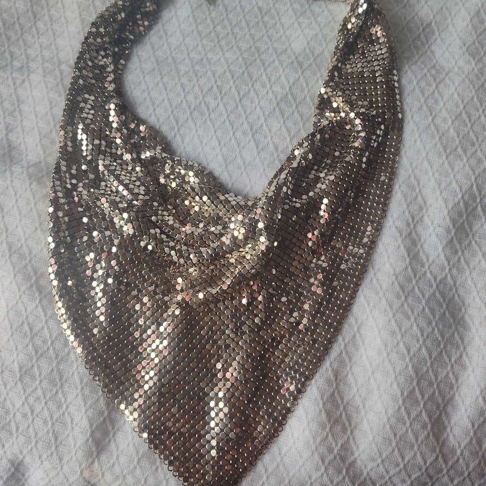 Silver Tone Whiting & Davis Mesh Statement Neckla… - image 5
